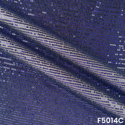 Sequins Embroidered Lycra Net Fabric-F5014
